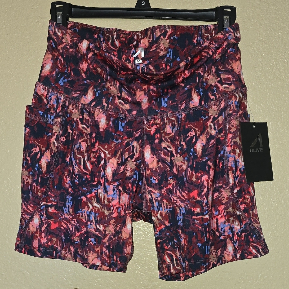 ALIVE- Women's Multicolor Abstract Bike Shorts